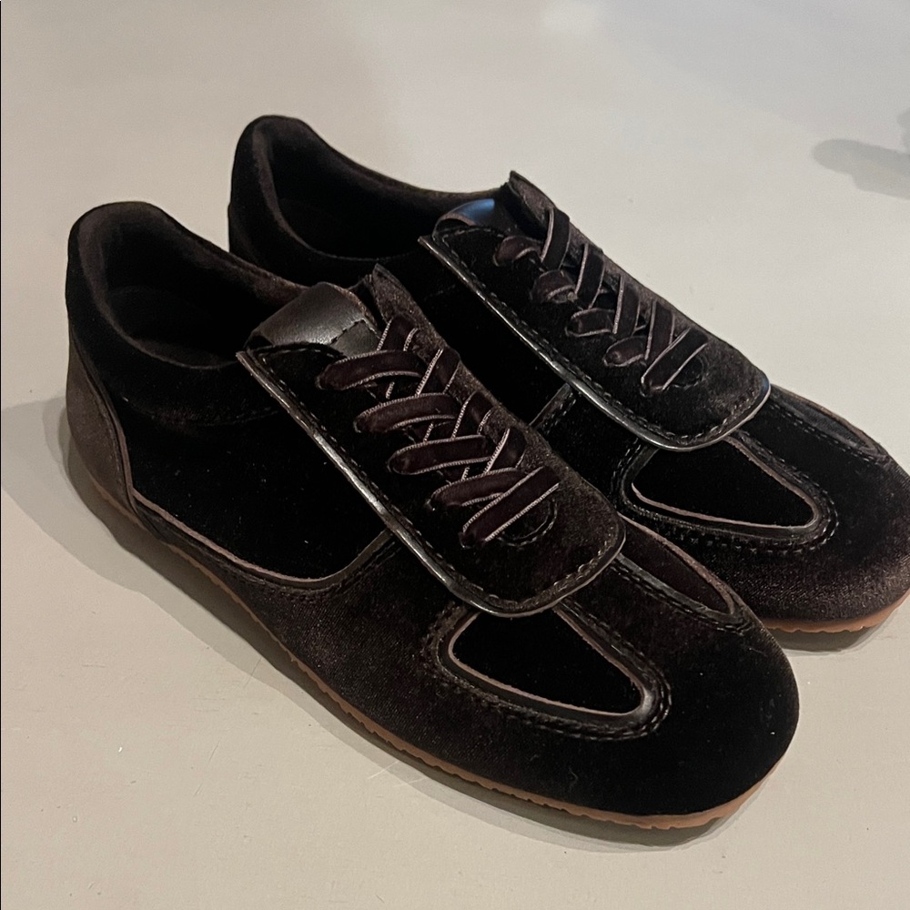 Kelsi Dagger Womens Brown Velvet Sneaker Shoes